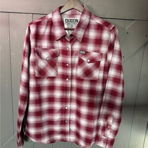 DIXXON Flannel BADWOOD Women’s Burgundy and White Plaid